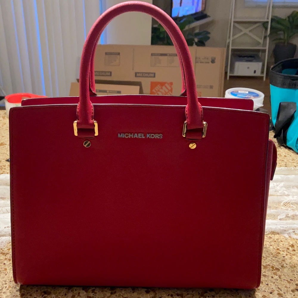 Michael Kors red handbag